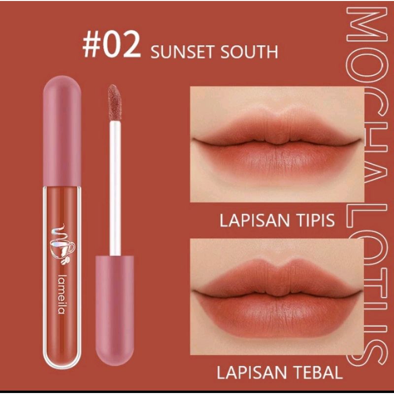 Lameila Nude Edition Lip Glaze Lipstik Cair Lip Gloss Pelembab Silky