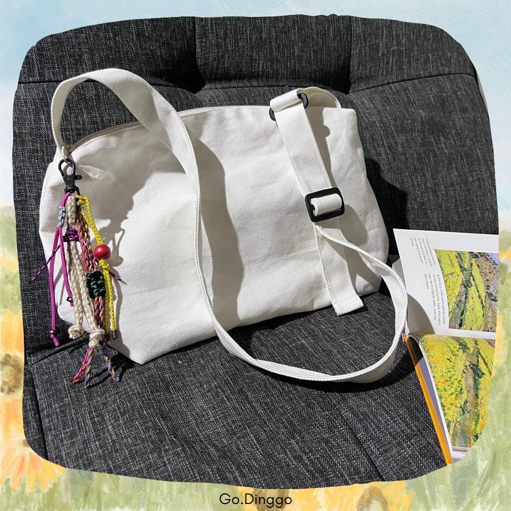 GD - Tas Kanvas Selempang dengan kantong