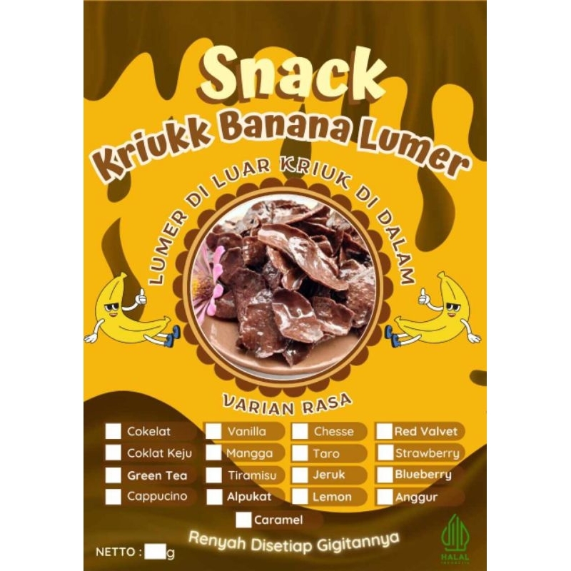 

PAKET USAHA BANANA COKLAT LUMER 1 DUS ISI 35PCS/BUNGKUS