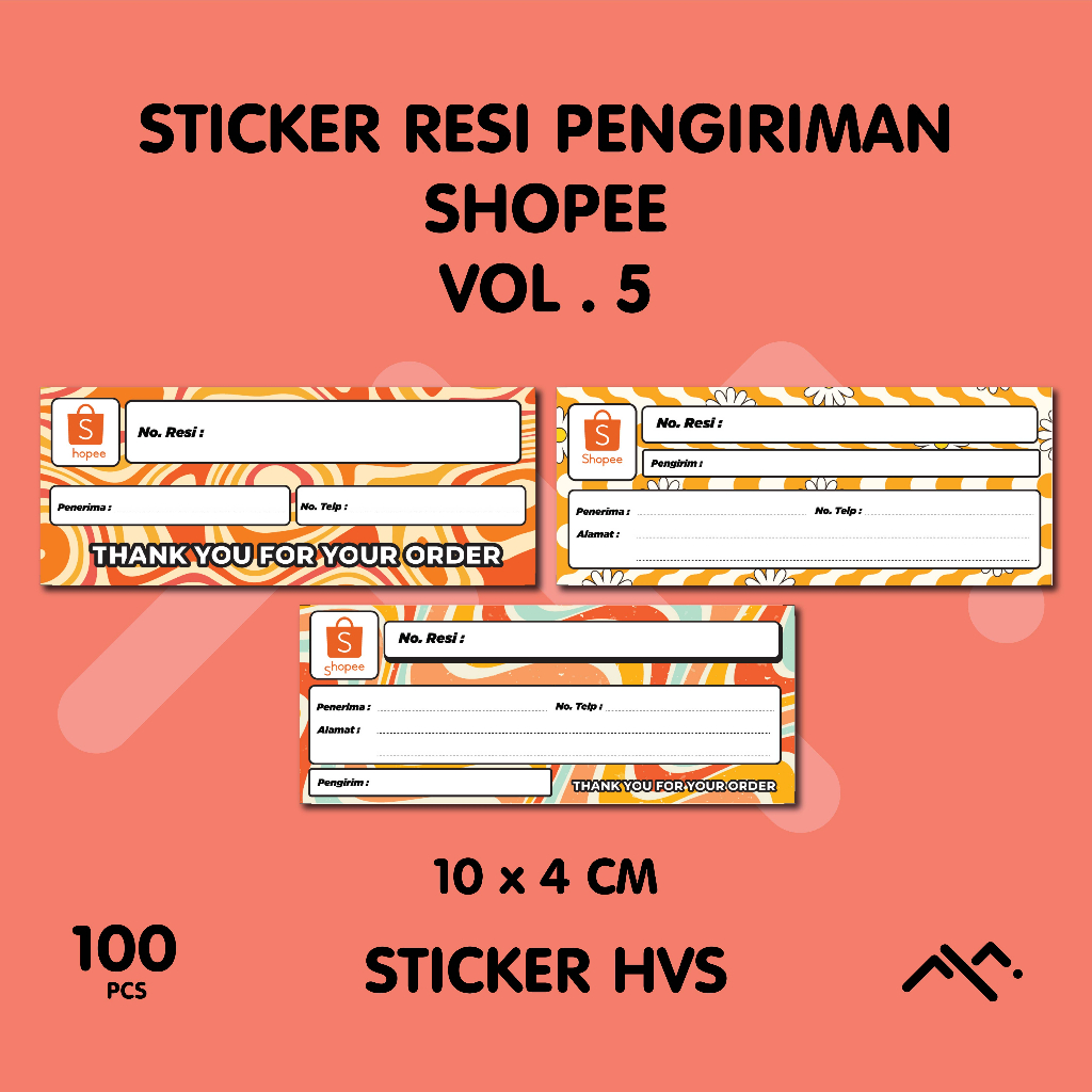 

[100 PCS] Label Pengiriman | Stiker Resi Murah | Sticker Resi Pengiriman Shopee . VOL. 5