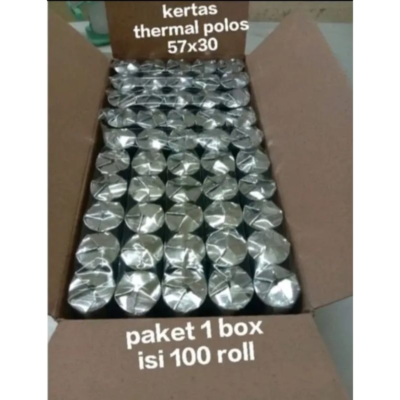

paket 100 Pcs/roll Kertas thermal EDC bluetooth 58x30