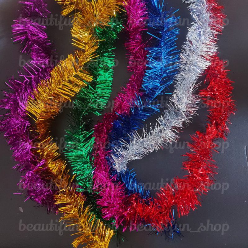 Slinger rumbai 5cm | Hiasan natal rumbai garland natal rumbai panjang 2 meter | garland tinsel | sli