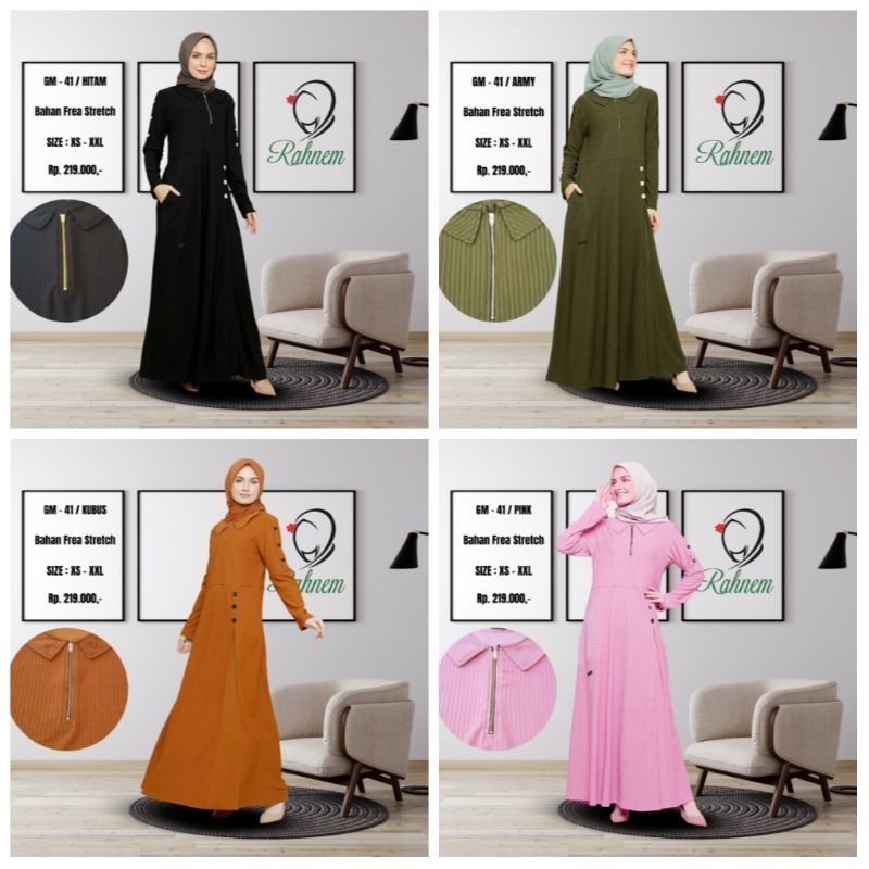 Cuci Gudang RAHNEM "GM 41"/ Gamis Murah/ Gamis Original