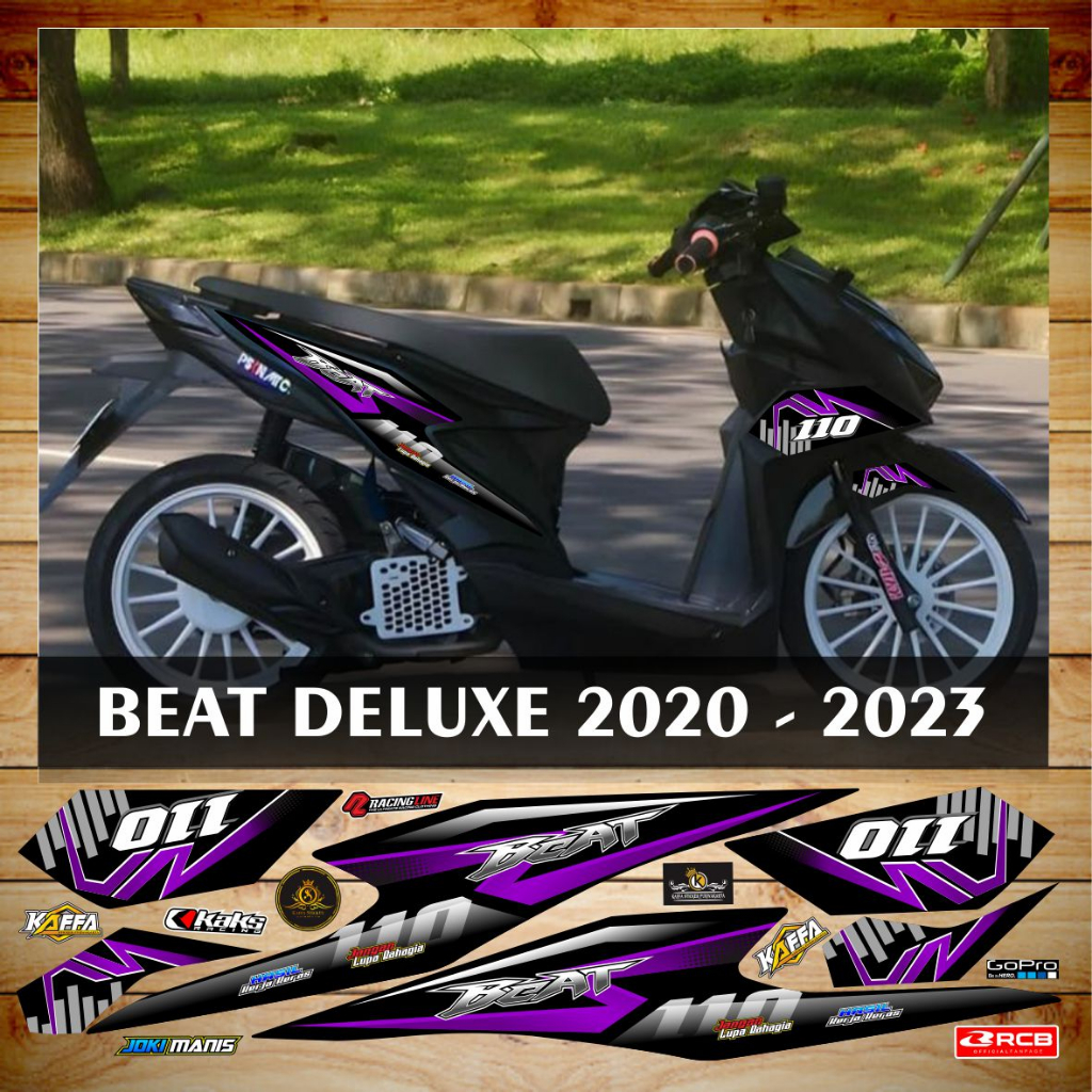 Striping Sticker Beat Deluxe Baru Beat Street New Variasi Motif Ungu