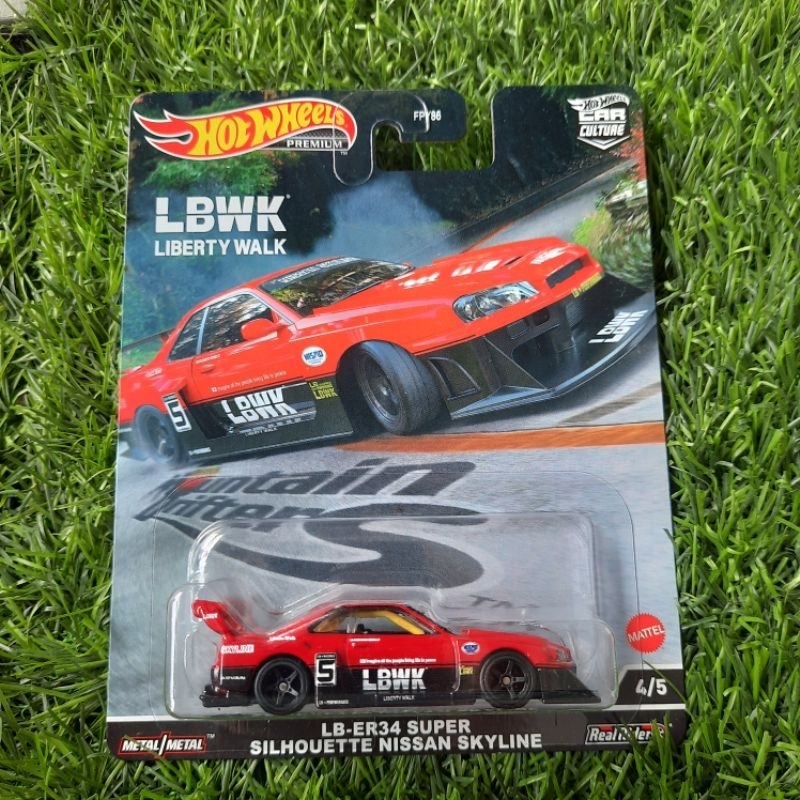 Hot Wheels Premium Skyline R34 LB SUPER Silhouette LBWK Merah Putih Boulevard