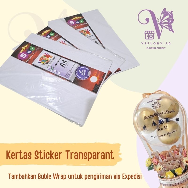 

(5 lembar) Kertas Sticker Transparan