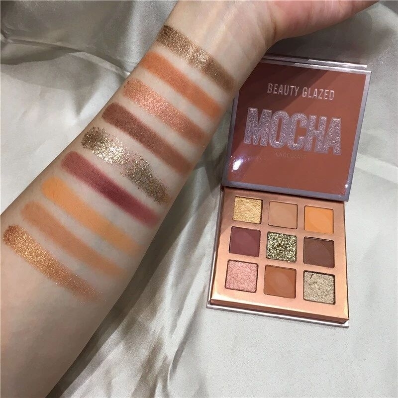 (Original) Beauty Glazed Bright Eyeshadow Palette 9 Warna Mocha Mocca Truffle Almond Brownie Chocola