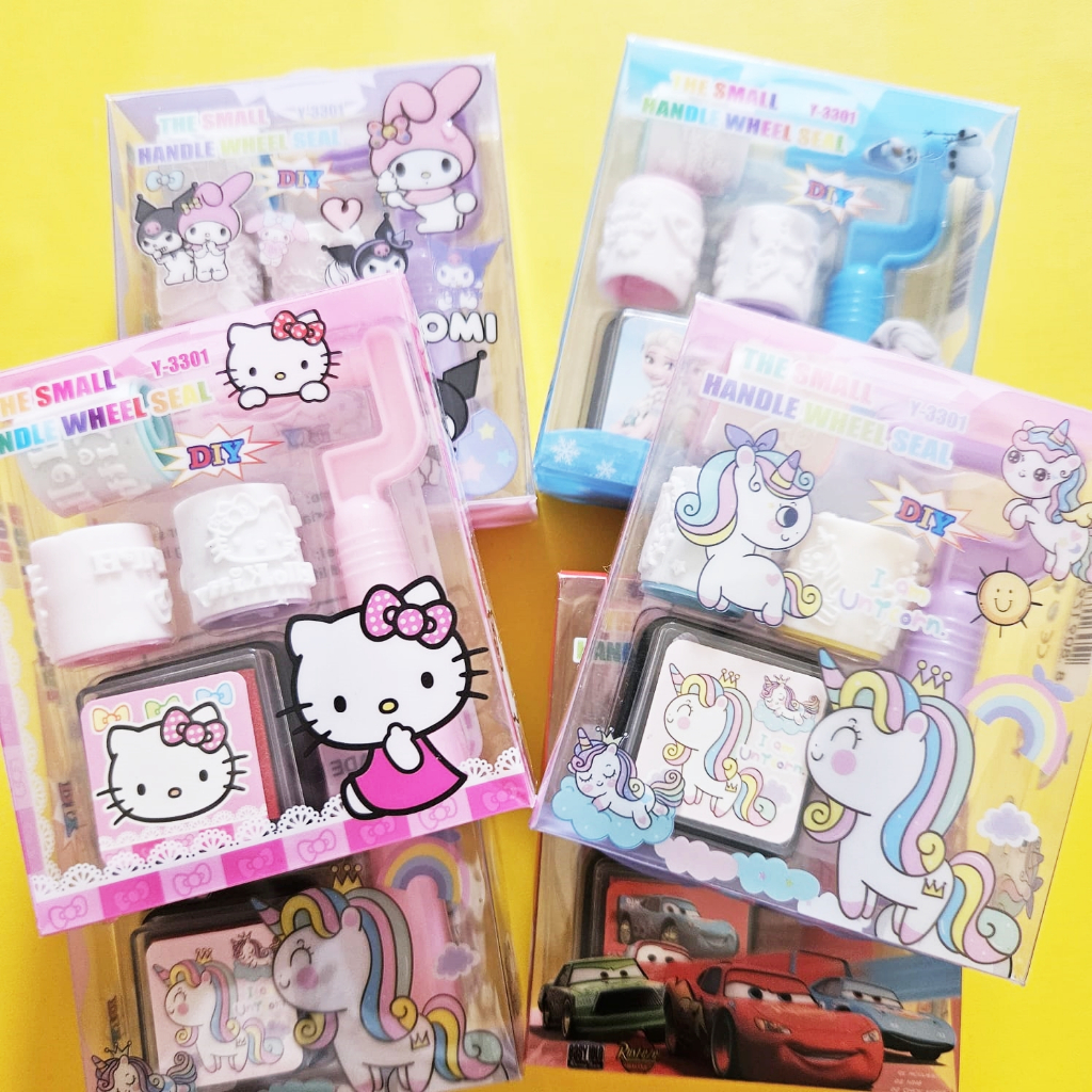 

[ORGM] Perlengkapan Dekorasi Jurnal Stamp Roll Stamp Karakter Kuromi Unicorn Cars Dino Souvenir