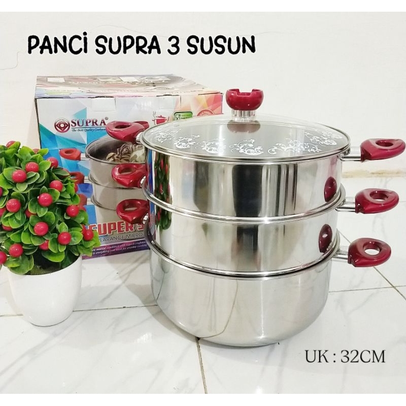 PANCI SUSUN 3 SUPRA SUPER STEAMER 32 CM / PANCI KUKUS SUPRA