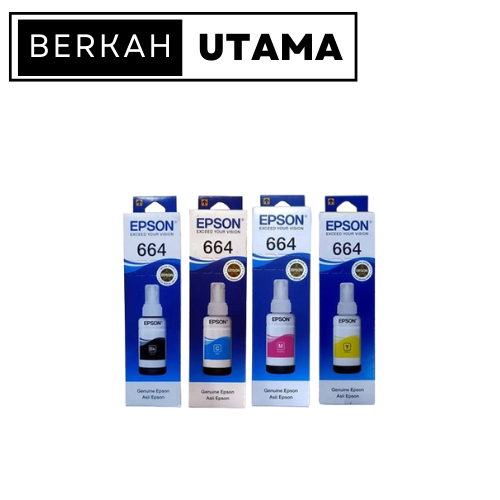 TINTA PRINTER EPSON 664 BLACK CYAN MAGENTA YELLOW ORIGINAL RESMI
