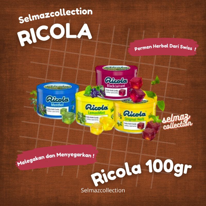 

Ricola permen tabung 100g permen ricola menthol Swiss herbal Ricola Sugar Free