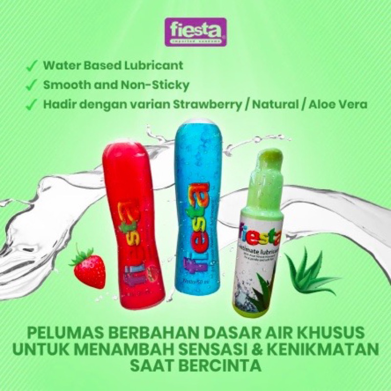 Fiesta Lubricant Natural Intimate Strawberry Lubricant Kemasan 50 ml Gel Pelumas dan Pelicin Sex.