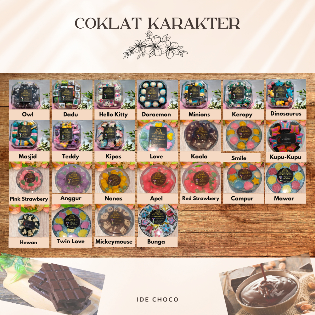 

Coklat Toples, Coklat Karakter, coklat Murah, Hadiah Anak, Hampers Coklat, Kado,Souvenir, colatta