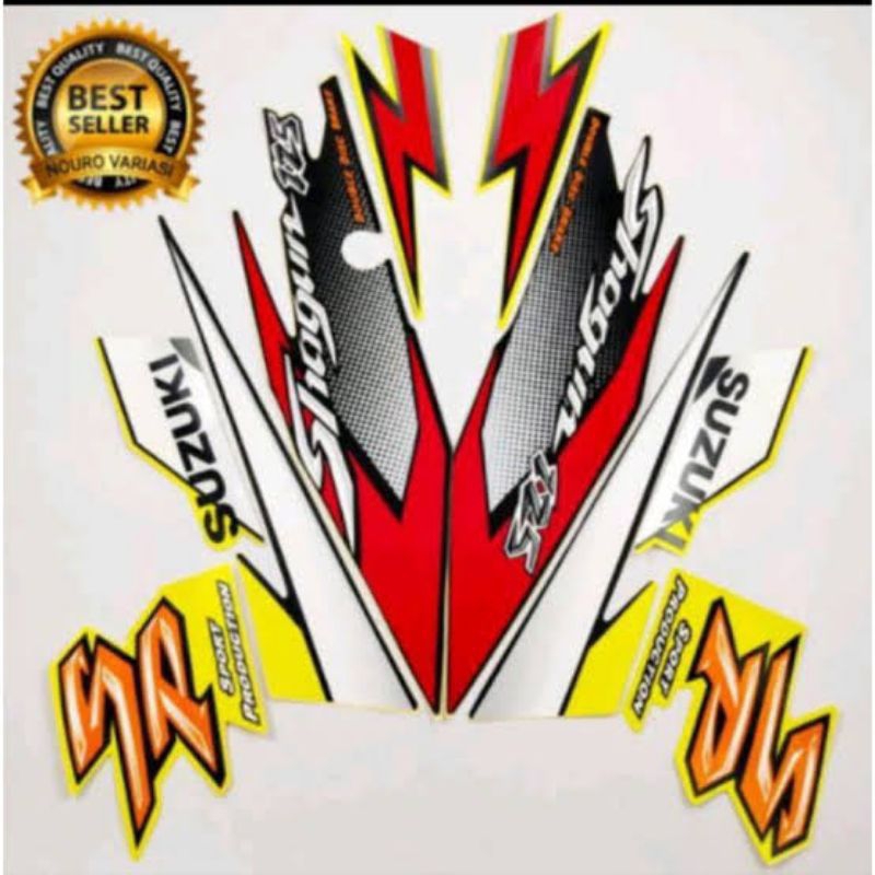 Stiker sticker strip lis les polet stripping full body SUZUKI SHOGUN 125 SP LAMA FD 2005 warna merah