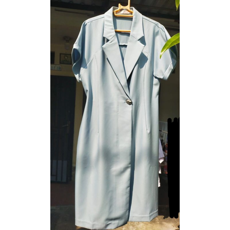 [PRELOVED] RIMINI DRESS GAUN WANITA BIRU MUDA SEMIFORMAL KONDANGAN PESTA