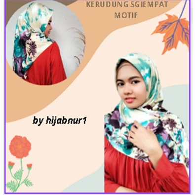 Hijabnur1 -  Kerudung Segiempat Motif Lamiz Umama  Jahit Tepi RANDOM 110 x 110