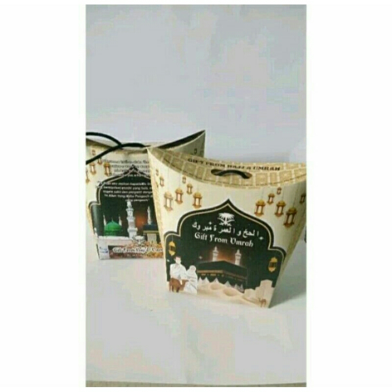 

Dus tengteng oleh oleh motif umroh satu pak 50 pcs cream umroh