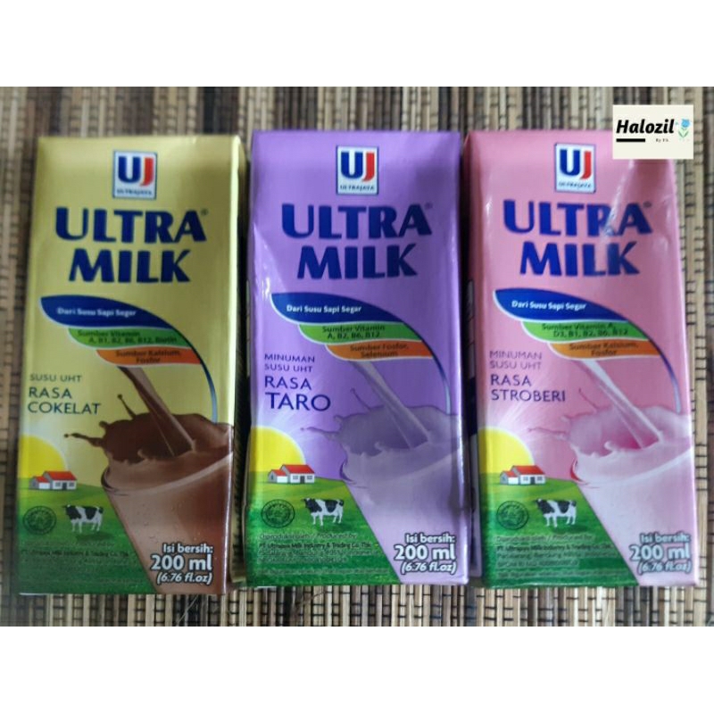 

Ultra Milk UHT 200ML / Susu UHT Ultra Milk 200ML / ULTRA MILK TARO STRAWBERY COKLAT