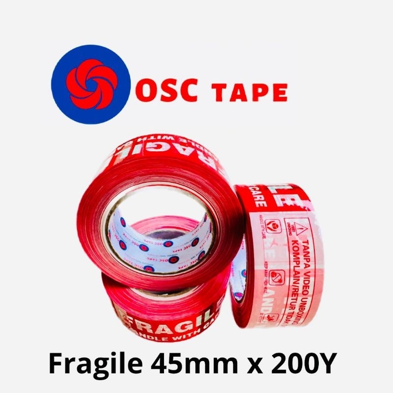 

PAKET HEMAT 6PCS OSC TAPE LAKBAN FRAGILE 48MM x 200YARD TAPE KUALITAS REKAT KUAT TIDAK MUDAH ROBEK / GROSIR PACKING KLATEN