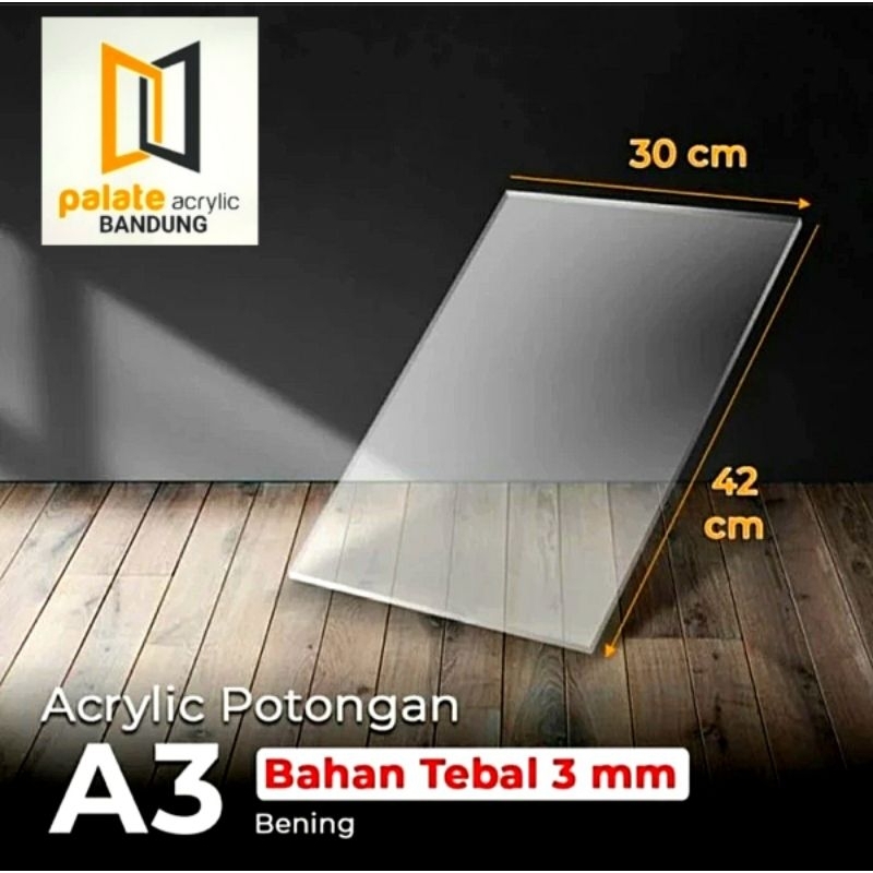 

AKRILIK POTONGAN BENING A3 TEBAL 3MM/ ACRYLIC TRANSPARAN BENING A3