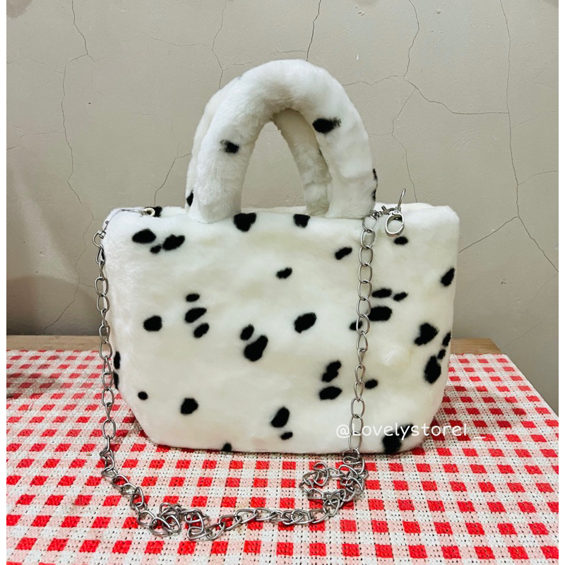 Celah langit calla fur bag mini hand bag tas wanita fur bag tas bulu fluffy bag korea slingbag bulu 