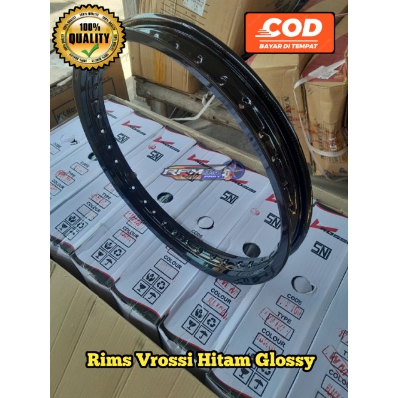 velg VROSSI hitam glossy gilap ring 17 140 160 185 velg rossi hitam gilap ring 17