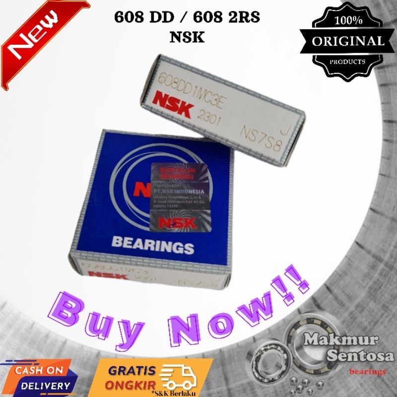 Bearing 608 DD / 608 2RS NSK Original Made in Indonesia - Bearing Dinamo Pancing Fidget Spinner