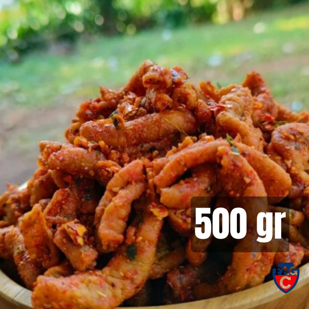 

Usus krispi pedas daun jeruk 500gr