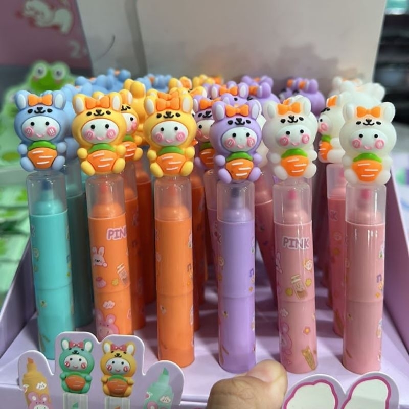 

[COD] 1 pcs Stabilo isi 3 warna motif rabit wortel lucu sekali