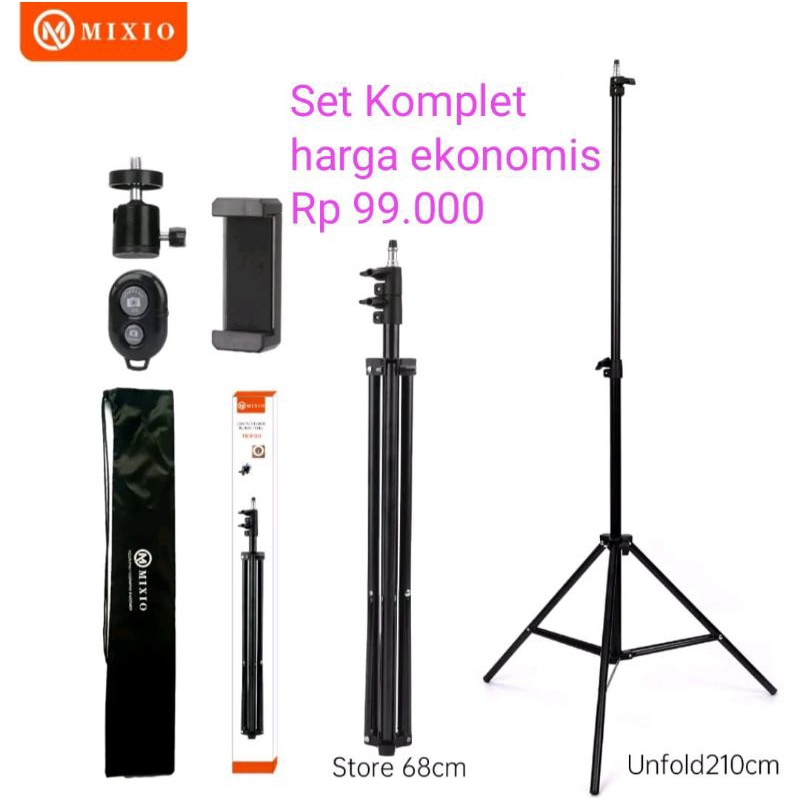 TRIPOD MIXIO 2.1M+BAG FOR TRIPOD+ HOLDER HP+MINI BALLHEAD+REMOTE BLUETOOTH