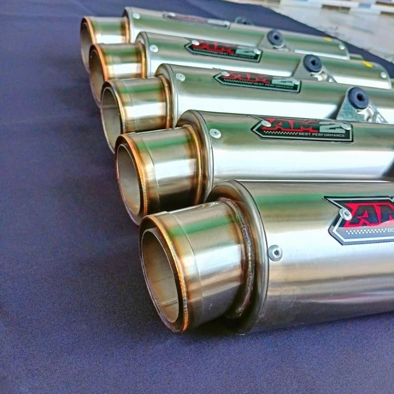 Silincer Knalpot Racing Original AM2 Best Performance P30 inlet 50mm CB GL Megapro Tiger