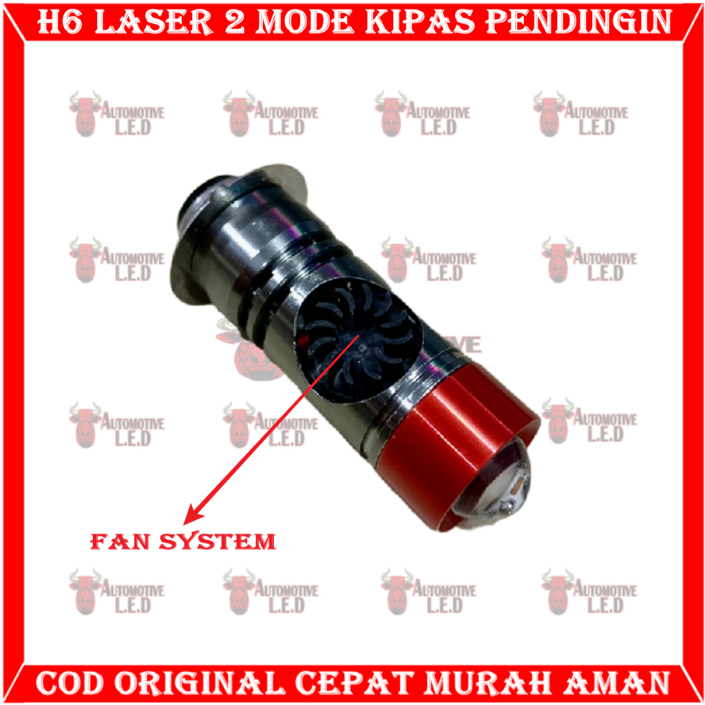 ORIGINAL H6 KIPAS LAMPU LED MOTOR H6 LASER 2 WARNA | LED H6 LASER MOTOR UNIVERSAL | BOHLAM LED H6 MOTOR HIGH LOO