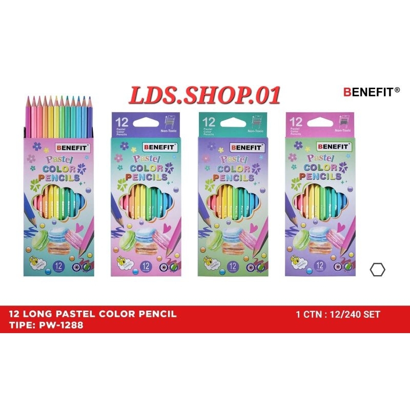 

Pensil Warna Pastel Benefit 12 warna (1set isi 12warna)