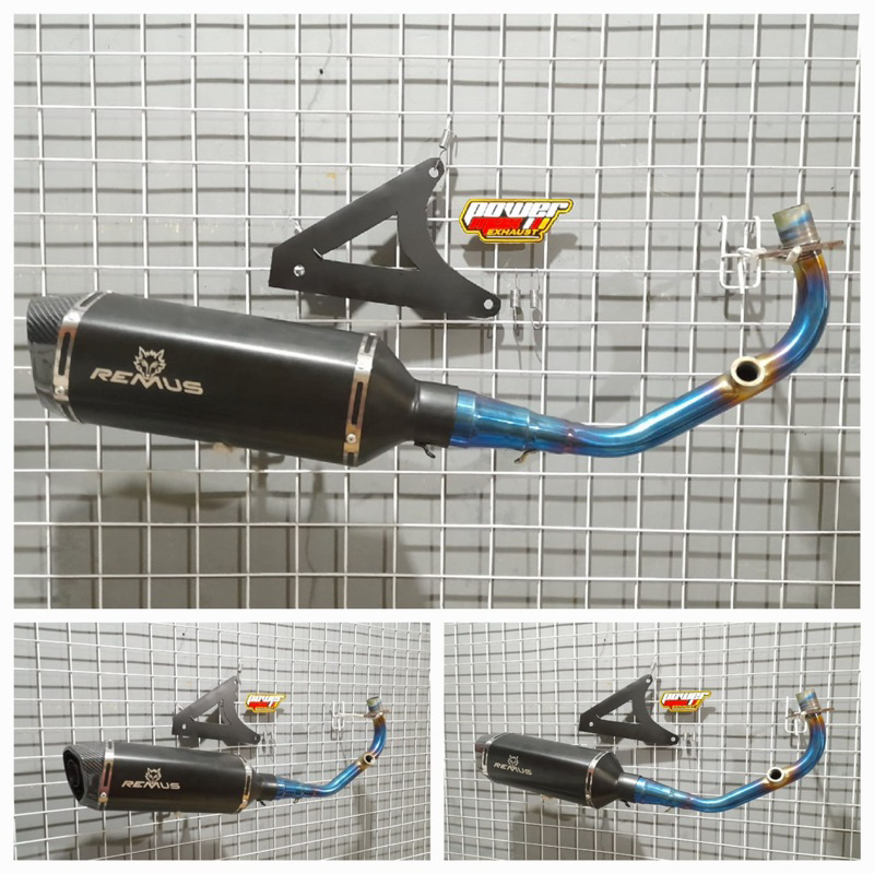 Knalpot Racing Vespa Matic REMUS Black Full System PNP