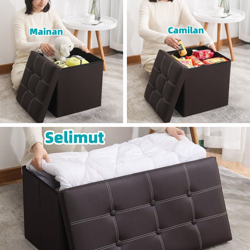 Storage Bangku Sofa Paling Praktis ｜Multifungsi Sofa container Bantalan beban yang kuat｜Sofa box minimalis Penyimpanan Rumah-Storage box｜Bangku Penyimpanan  Dapat Dilipat/Box container