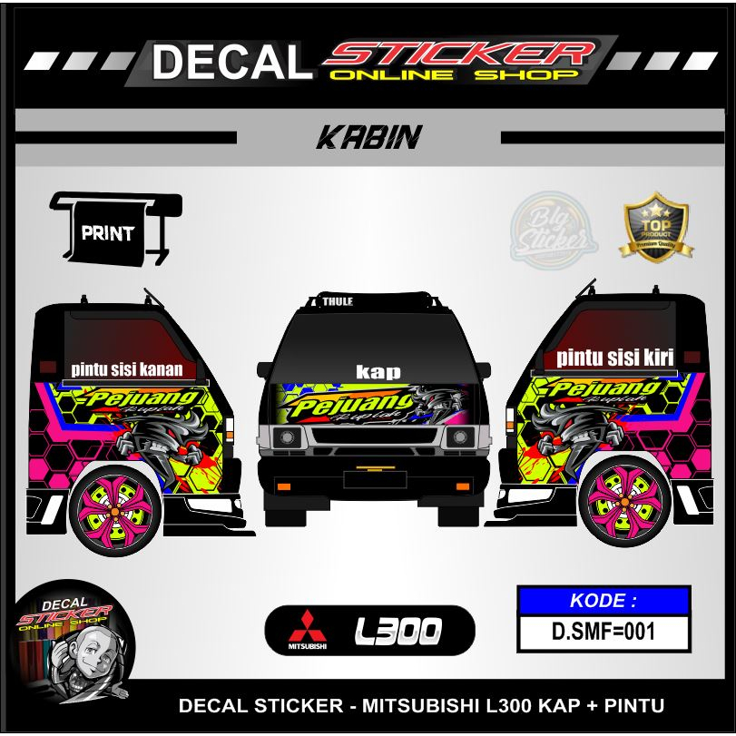 STIKER MOBIL PICKUP L300 CARRY DECAL PRINT VARIASI CUSTOM KEREN