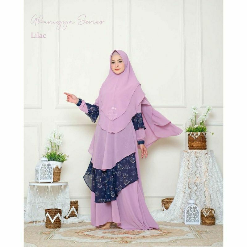 Tachi Syari Ghaniyyah Series Gamis Set ( Gamis & Jilbab / Khimar )