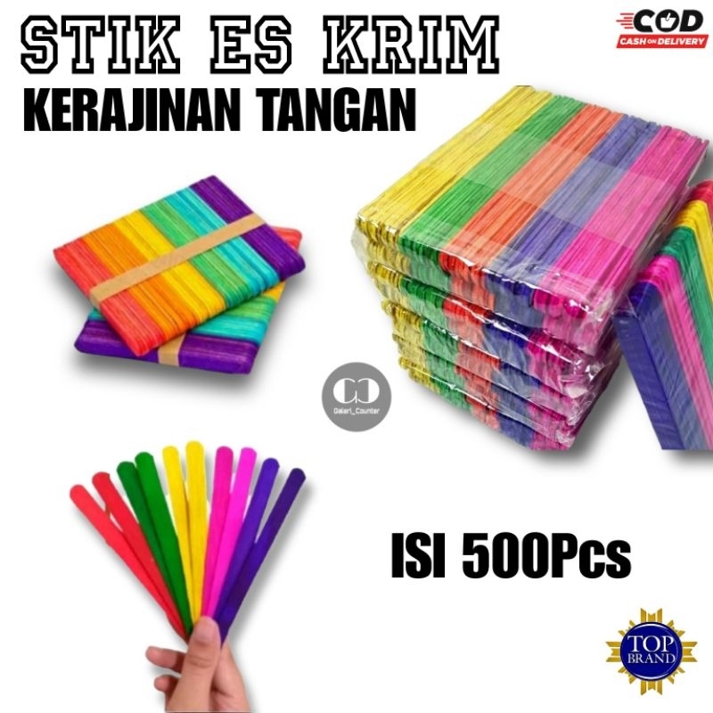 

500 Pcs STIK ES KRIM WARNA/STIK KAYU WARNA/STIK KERAJINAN