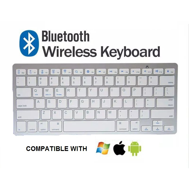 KEYBOARD BLUETOOTH SLIM FOR MAC WINDOWS ANDROID IPAD TABLET GROSIR
