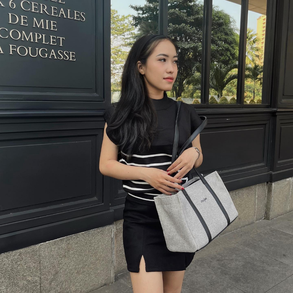 ROUJEE  BAG MAIDY PURWOKERTO - TOTEBAG KANVAS TAS KANVAS MOTIF GONI TAS LAPTOP TAS KULIAH