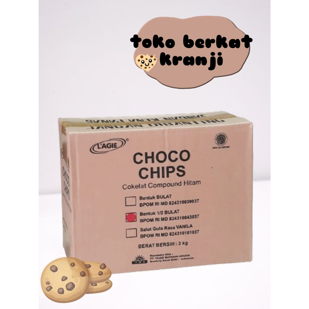 

Choco Chip 1/2 Bulat 3kgx4pack/crt