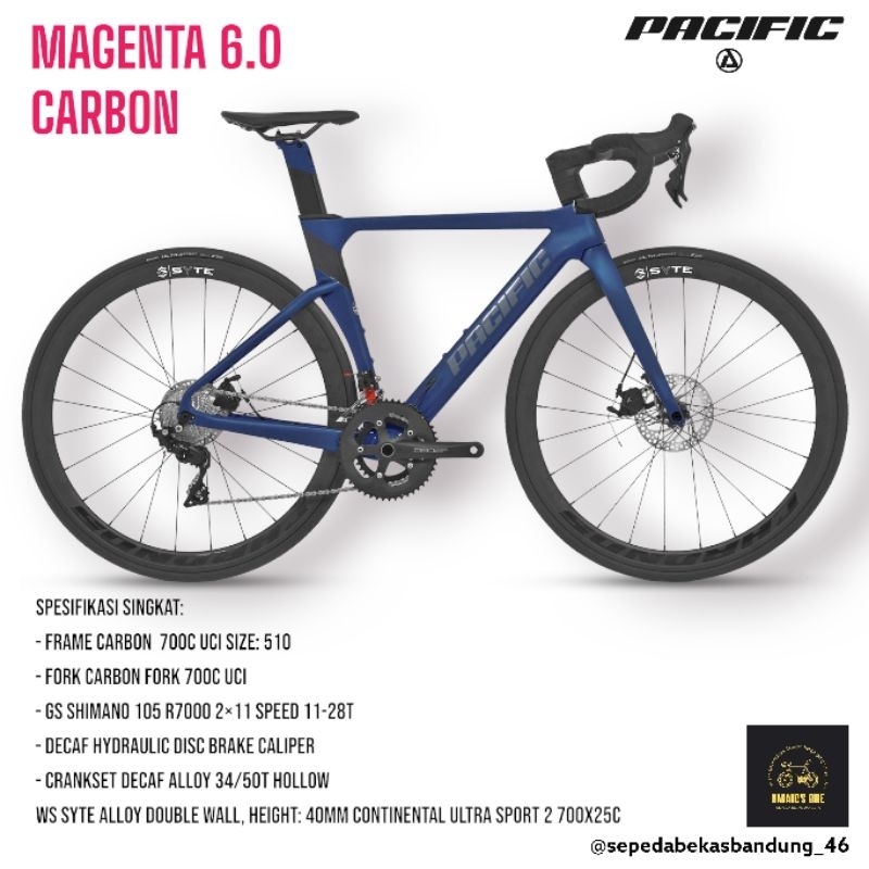 Sepeda Balap/Roadbike Pacific Magenta 6.0 Carbon
