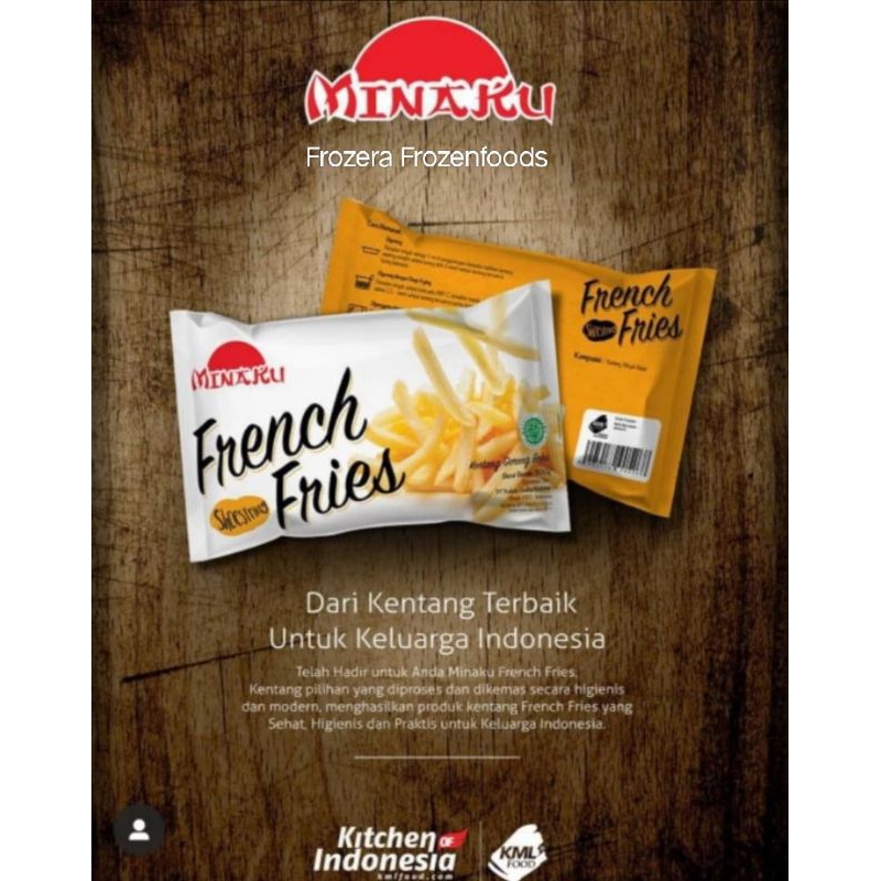 

[DIJAMIN FRESH] MINAKU Kentang Goreng / French Fries 500gr / Frozenfoods Murah