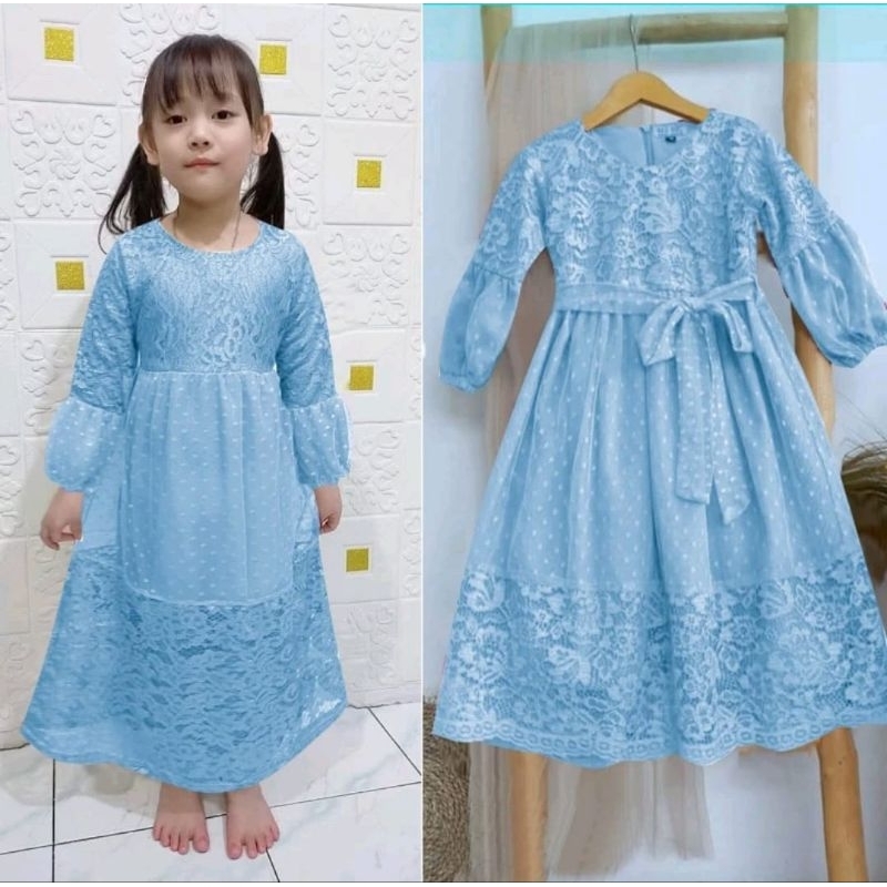 Gamis/Dress/Baju Pesta Anak Perempuan Baju Pesta Dres Fashion Kondangan Muslim Anak Belinda Umur Usi