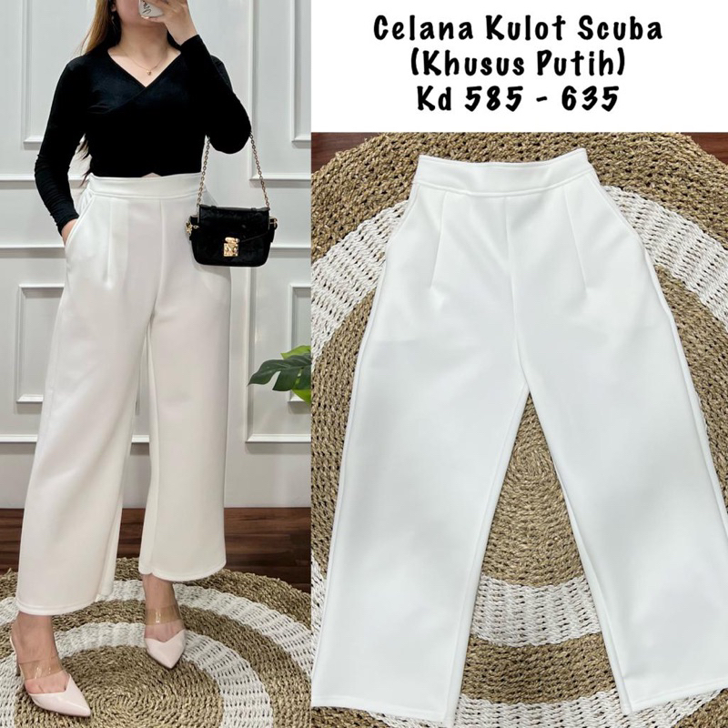 celana kulot scuba//putih//iyona