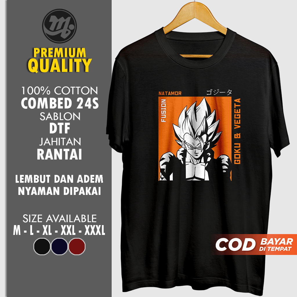 Baju Kaos Gogeta Natamor Anime Dragon Ball Pria Wanita Distro Branded Premium Keren Murah Dewasa Jum