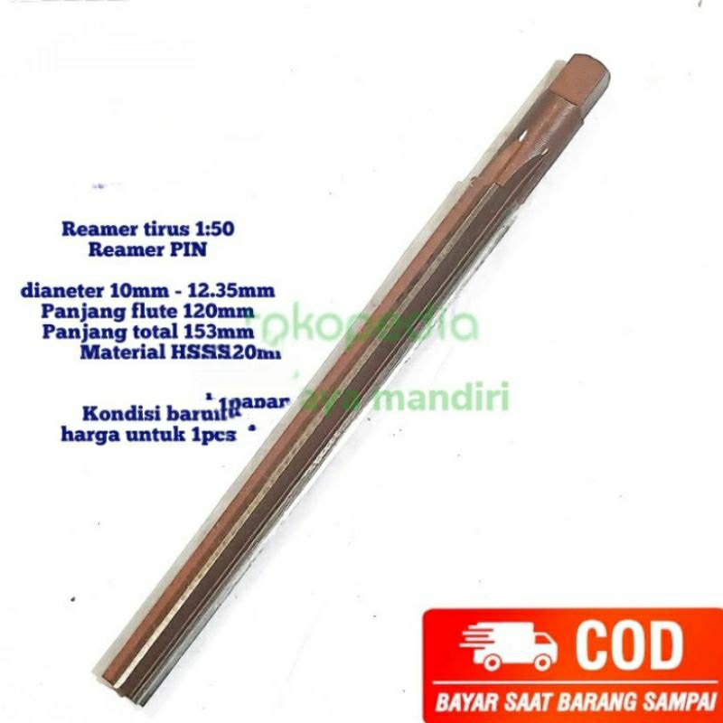 reamer tirus reamer pin 10mm 1:50 hss bukan bor carbide nachi
