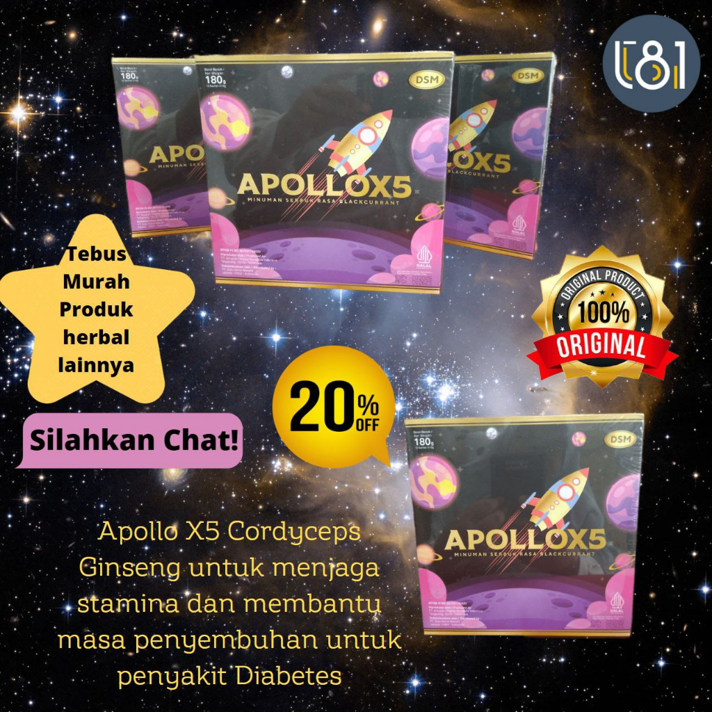 ECERAN APOLLO 1 SACHET APOLLO-12, cordy- G extract Kemasan Baru ApolloX5