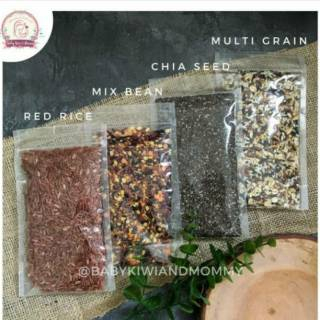 

Multi grain mix MULTIGRAIN , beras merah mpasi, Chia Seed, Mix Bean, mpasi, kacang hijau kupas