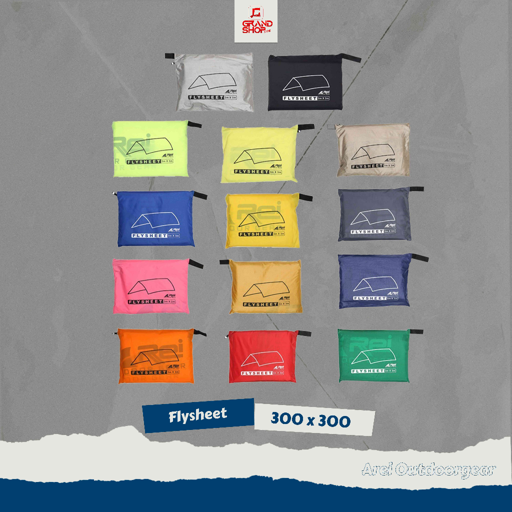 Flysheet / Penutup Tenda 300 x 300 CM Waterproof Arei Outdoorgear